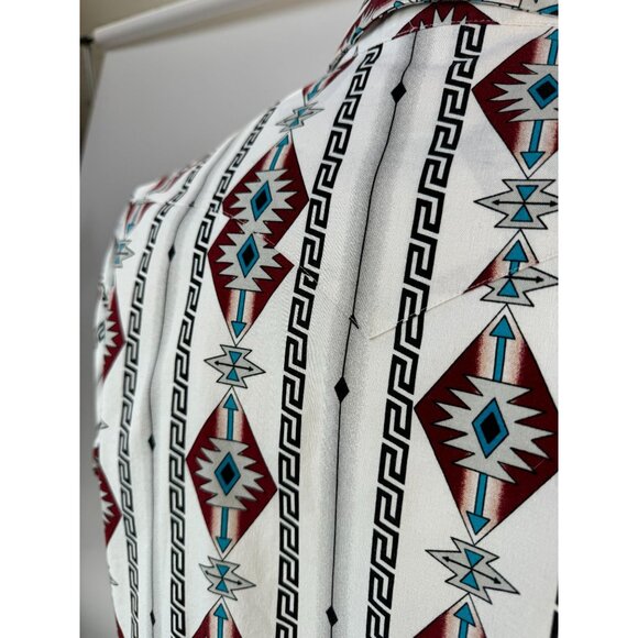 Panhandle Slim Mens Aztec Print Short Sleeve Shirt XL Cotton - Picture 14 of 16